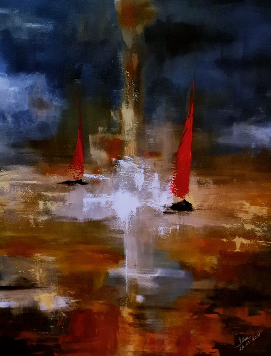 ArteDiAlina.com painting: boats in the desert